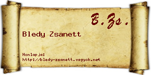 Bledy Zsanett névjegykártya